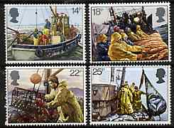 Great Britain 1981 Fishing Industry unmounted mint set of 4 SG 1166-69 (gutter pairs available price x 2), stamps on fishing