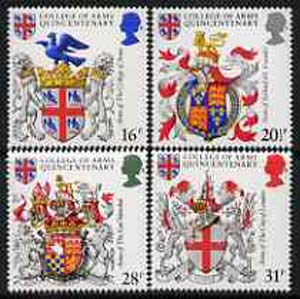 Great Britain 1984 College of Arms 500th Anniversary unmounted mint set of 4 SG 1236-39, stamps on , stamps on  stamps on arms, stamps on  stamps on heraldry