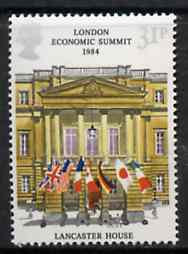 Great Britain 1984 London Economic Summit unmounted mint SG 1253 (gutter pairs available price x 2), stamps on flags, stamps on constitutions, stamps on banking:economics