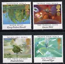 Great Britain 1985 Europa - British Composers set of 4 unmounted mint, SG 1282-85 (gutter pairs available price x 2), stamps on , stamps on  stamps on europa, stamps on music, stamps on composers, stamps on elgar, stamps on cuckoo, stamps on planets, stamps on astronomy