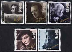 Great Britain 1985 British Film Year set of 5 unmounted mint, SG 1298-1302, stamps on , stamps on  stamps on films, stamps on entertainments, stamps on theatre, stamps on personalities
