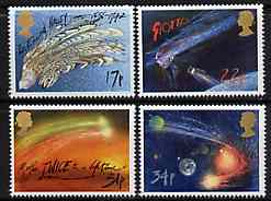 Great Britain 1986 Halley's Comet set of 4 unmounted mint, SG 1312-15, stamps on , stamps on  stamps on space, stamps on  stamps on halley