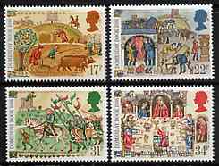 Great Britain 1986 Doomsday Book unmounted mint set of 4 SG 1324-27, stamps on , stamps on  stamps on books, stamps on history, stamps on ploughing