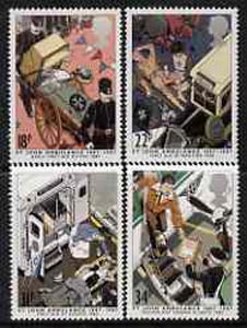 Great Britain 1987 Centenary of St John Ambulance Service unmounted mint set of 4, SG 1359-62, stamps on medical, stamps on ambulance, stamps on rescue, stamps on red cross, stamps on aviation