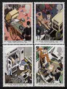 Great Britain 1987 Centenary of St John Ambulance Service unmounted mint set of 4, SG 1359-62, stamps on , stamps on  stamps on medical, stamps on ambulance, stamps on rescue, stamps on red cross, stamps on aviation