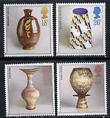 Great Britain 1987 Studio Pottery unmounted mint set of 4, SG 1371-74, stamps on pottery, stamps on ceramics