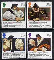 Great Britain 1988 Welsh Bible 400th Anniversary set of 4 unmounted mint, SG 1384-87, stamps on , stamps on  stamps on religion, stamps on writing, stamps on bibles