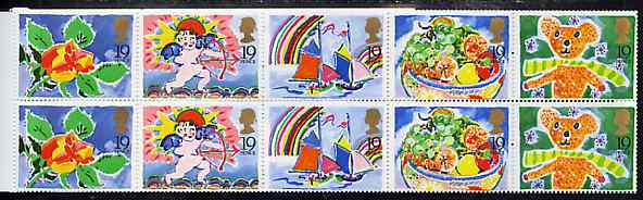 Booklet Pane - Great Britain 1989 Greeting Stamps unmounted mint booklet pane of 10 (2 sets of 5 plus 12 labels)