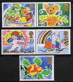 Great Britain 1989 Greeting Stamps unmounted mint set of 5 (ex booklet) SG 1423-27, stamps on xxx