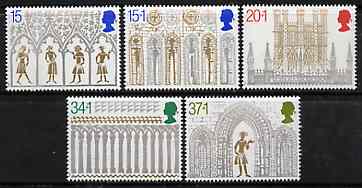 Great Britain 1989 Christmas - Ely Cathedral) set of 5 unmounted mint, SG 1462-66, stamps on , stamps on  stamps on christmas    churches     cathedrals