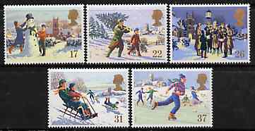 Great Britain 1990 Christmas set of 5 unmounted mint, SG 1526-30, stamps on , stamps on  stamps on christmas   