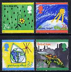 Great Britain 1992 Protection of the Environment (Children's Paintings) set of 4 unmounted mint SG 1629-32, stamps on environment   arts     children