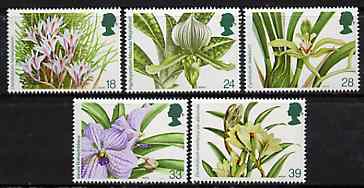 Great Britain 1993 World Orchid Conference set of 5 unmounted mint SG 1659-63, stamps on flowers    orchids
