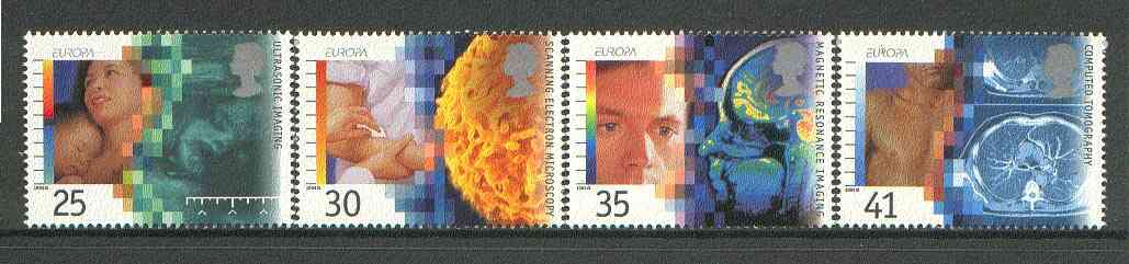 Great Britain 1994 Europa - Medical Discoveries set of 4 unmounted mint, SG 1839-42, stamps on , stamps on  stamps on europa, stamps on medical, stamps on radar, stamps on science, stamps on x-rays