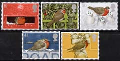 Great Britain 1995 Christmas - Robins set of 5 unmounted mint SG 1896-1900, stamps on christmas    robin    birds    postbox