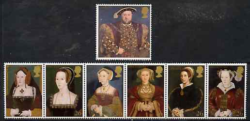 Great Britain 1997 King Henry VIII 450th Death Anniversary set of 7 unmounted mint SG 1965-71, stamps on , stamps on  stamps on royalty    death