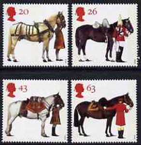 Great Britain 1997 All The Queens Horses set of 4 unmounted mint SG 1989-92, stamps on horses    animals     royalty