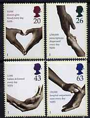 Great Britain 1998 50th Anniversary of National Health Service set of 4 unmounted mint, SG 2046-49*, stamps on medical