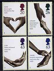 Great Britain 1998 50th Anniversary of National Health Service set of 4 unmounted mint, SG 2046-49*, stamps on , stamps on  stamps on medical