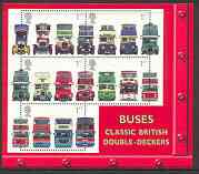 Great Britain 2001 Buses m/sheet containing set of 5 unmounted mint, stamps on , stamps on  stamps on buses, stamps on transport