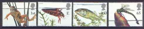 Great Britain 2001 Europa & Pond Life perf set of 4 unmounted mint SG 2220-23, stamps on , stamps on  stamps on fish, stamps on insects, stamps on frogs, stamps on europa