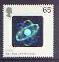 Great Britain 2001 Nobel Prize for Physics 65p (Hologram of Atomic symbol) from 100th Aniv set unmounted mint, stamps on , stamps on  stamps on nobel, stamps on physics, stamps on atomics, stamps on holograms, stamps on nuclear