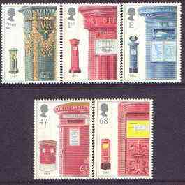 Great Britain 2002 Pillar Boxes perf set of 5 unmounted mint SG 2316-20, stamps on , stamps on  stamps on postal, stamps on  stamps on postbox, stamps on  stamps on slania