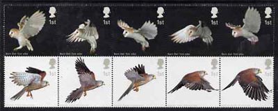 Great Britain 2003 Birds of Prey set of 10 in se-tenant block unmounted mint, SG 2327a, stamps on , stamps on  stamps on birds, stamps on  stamps on birds of prey, stamps on  stamps on owls