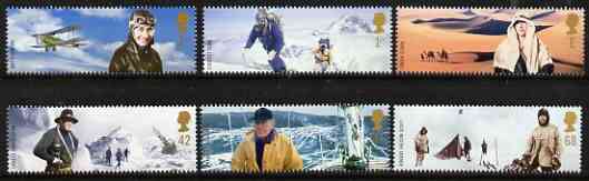 Great Britain 2003 Extreme Endeavours perf set of 6 unmounted mint, SG 2360-65, stamps on , stamps on  stamps on everest, stamps on  stamps on mountains, stamps on  stamps on polar, stamps on  stamps on aviation, stamps on  stamps on explorers, stamps on  stamps on 