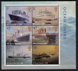 Great Britain 2004 Ocean Liners perf m/sheet containing set of 6 values unmounted mint, stamps on ships, stamps on 