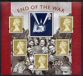 Great Britain 2005 60th Anniversary of End of the Second World War perf m/sheet unmounted mint, stamps on london, stamps on  ww2 , stamps on cathedrals