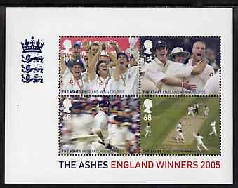 Great Britain 2005 Cricket - England Winners of the Ashes perf m/sheet unmounted mint, stamps on cricket