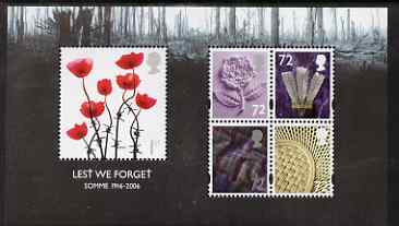 Great Britain 2006 Lest We Forget m/sheet unmounted mint SG MS 2685, stamps on , stamps on  stamps on flowers, stamps on  stamps on poppies, stamps on  stamps on  ww2 , stamps on  stamps on  ww1 , stamps on  stamps on 