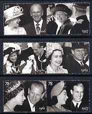 Great Britain 2007 Diamond Wedding Anniversary perf set of 6 (3 se-tenant pairs) unmounted mint SG 2780-85, stamps on , stamps on  stamps on royalty