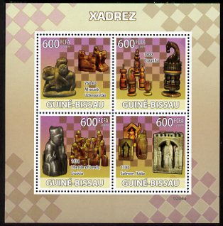 Guinea - Bissau 2009 Chess perf sheetlet containing 4 values unmounted mint Michel 4135-38, stamps on , stamps on  stamps on chess