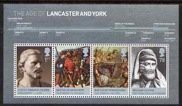 Great Britain 2008 The House of Lancaster & York perf m/sheet unmounted mint, stamps on royalty, stamps on history, stamps on battles