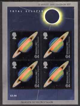 Great Britain 1999 Solar Eclipse perf m/sheet unmounted mint, SG MS 2106, stamps on , stamps on  stamps on space, stamps on  stamps on eclipse, stamps on  stamps on planets, stamps on  stamps on astronomy