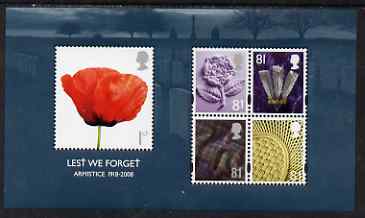 Great Britain 2008 Lest We Forget m/sheet unmounted mint SG MS 2886, stamps on flowers, stamps on poppies, stamps on  ww2 , stamps on  ww1 , stamps on 