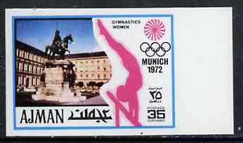 Ajman 1971 Gymnastics 35dh from Munich Olympics imperf set of 20 unmounted mint, Mi 739B, stamps on gymnastics, stamps on  gym , stamps on gymnastics, stamps on 