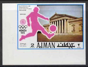 Ajman 1971 Football 2R from Munich Olympics imperf set of 20 unmounted mint, Mi 744B, stamps on , stamps on  stamps on football, stamps on  stamps on sport