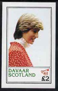 Davaar Island 1982 Princess Di's 21st Birthday imperf deluxe sheet (£2 value) unmounted mint, stamps on royalty, stamps on diana 