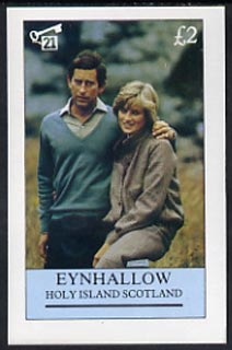 Eynhallow 1982 Princess Di's 21st Birthday imperf deluxe sheet (Â£2 value) unmounted mint, stamps on royalty, stamps on diana, stamps on charles, stamps on 