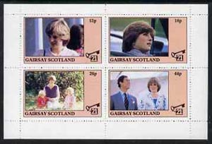 Gairsay 1982 Princess Di's 21st Birthday perf sheetlet containing complete set of 4 values (12p to 44p) unmounted mint, stamps on , stamps on  stamps on royalty, stamps on  stamps on diana, stamps on  stamps on charles, stamps on  stamps on 