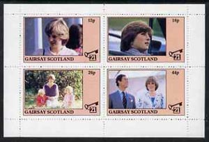 Gairsay 1982 Princess Dis 21st Birthday perf sheetlet containing complete set of 4 values (12p to 44p) unmounted mint, stamps on royalty, stamps on diana, stamps on charles, stamps on 