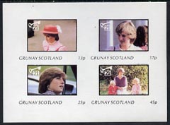 Grunay 1982 Princess Dis 21st Birthday imperf sheetlet containing complete set of 4 values (13p to 45p) unmounted mint, stamps on royalty, stamps on diana, stamps on charles, stamps on 