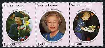 Sierra Leone 1996 The Queen's 70th Birthday set of 3 unmounted mint, SG 2559-61, stamps on royalty