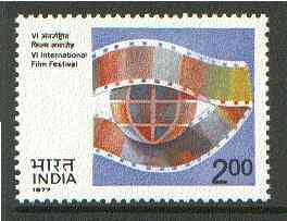 India 1977 International Film Festival unmounted mint SG 837*, stamps on films     cinema     entertainments