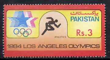 Pakistan 1984 Athletics 3r from Los Angeles Olympic Games set unmounted mint, SG 651, stamps on , stamps on  stamps on athletics