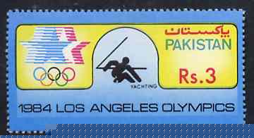 Pakistan 1984 Yachting 3r from Los Angeles Olympic Games set unmounted mint, SG 653, stamps on yachting