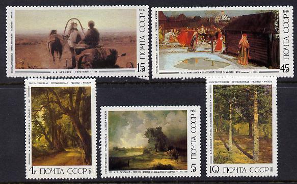 Russia 1986 Russian Paintings set of 5 unmounted mint, SG 5663-67, Mi 5615-19* (sheetlets of 8 available pro rata), stamps on arts